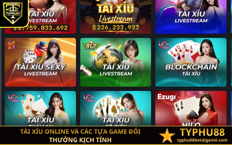 Tài xỉu online và các tựa game đổi thưởng kịch tính